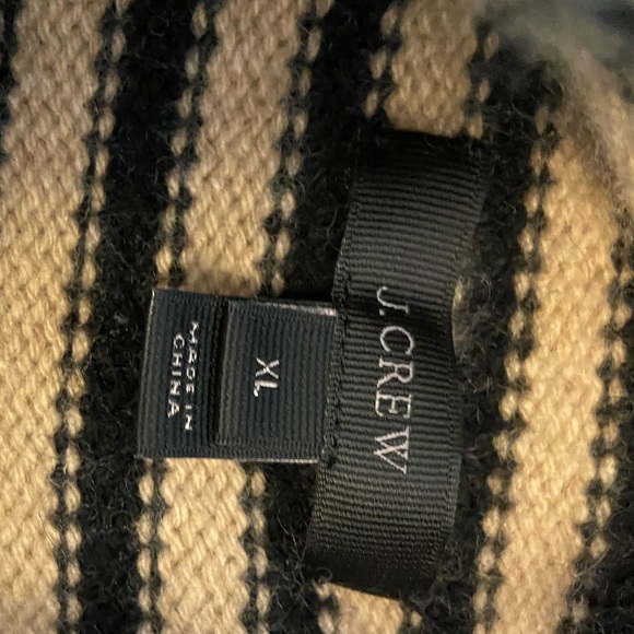 J. Crew Striped Cowl Neck Sweater in Black and Tan - Picture 4 of 8